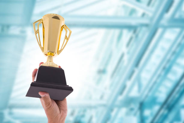 istock Award Trophy for winner achievement 836555972