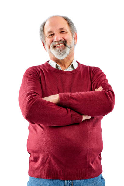 istock Happy senior man smiling with arms crossed 836562858