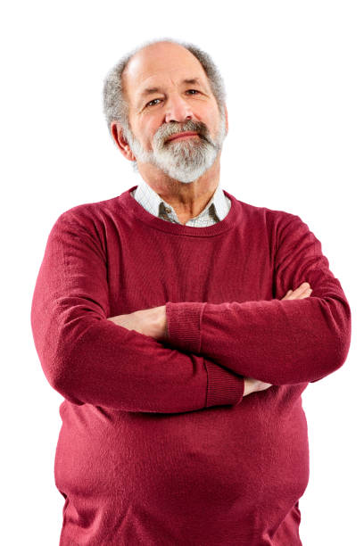istock Senior man with arms crossed on white 836562872