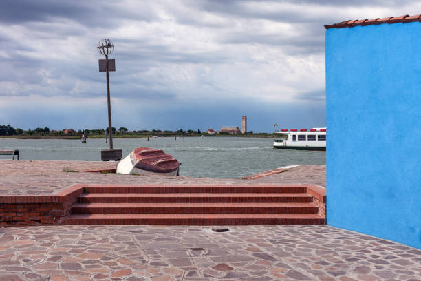 Ferry navigates around the Burano island