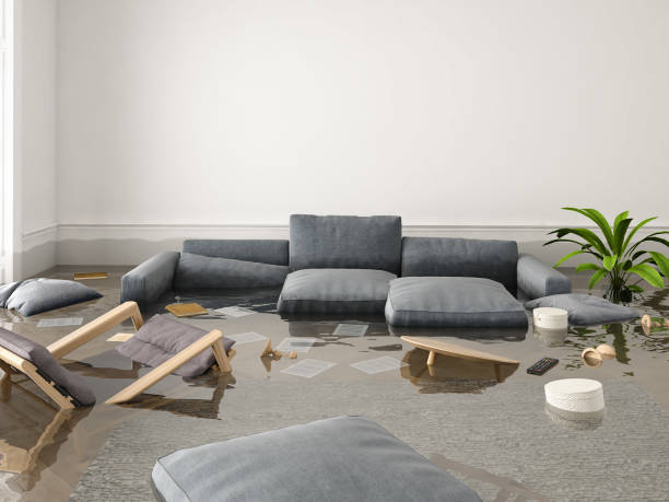 istock flood in brand new apartment. 3d rendering 836567320