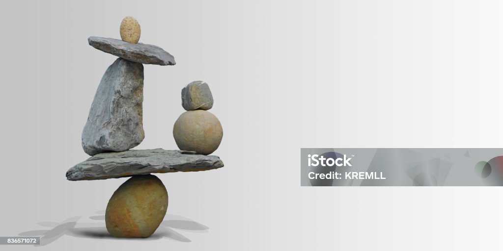 Landart in der Abwägung Steinen. - Lizenzfrei Gleichgewicht Stock-Foto
