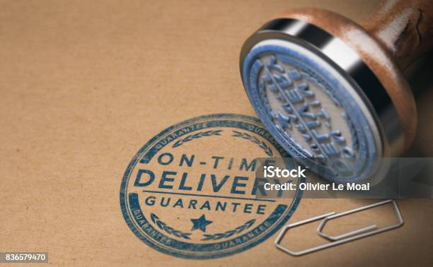 Courier Service Image Of On Time Delivery Guarantee Stock Photo - Download Image Now