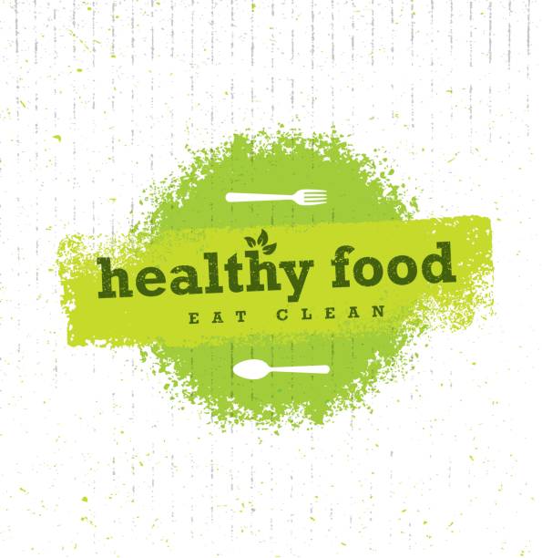 Healthy Food Organic Paleo Style Rough Vector Design Element On Cardboard Background. Healthy Food Organic Paleo Style Rough Vector Design Element On Cardboard Background raw diet stock illustrations