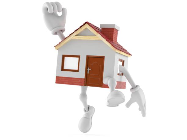 istock House character jumping in joy 836595082