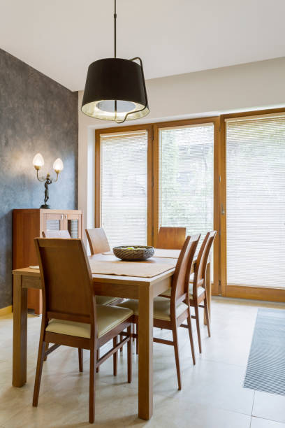 istock Classic dining room with wooden table 836597892