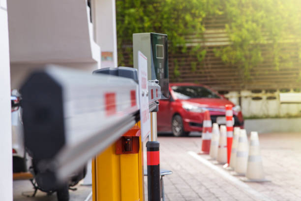 Vehicle security barrier gate on the car parking