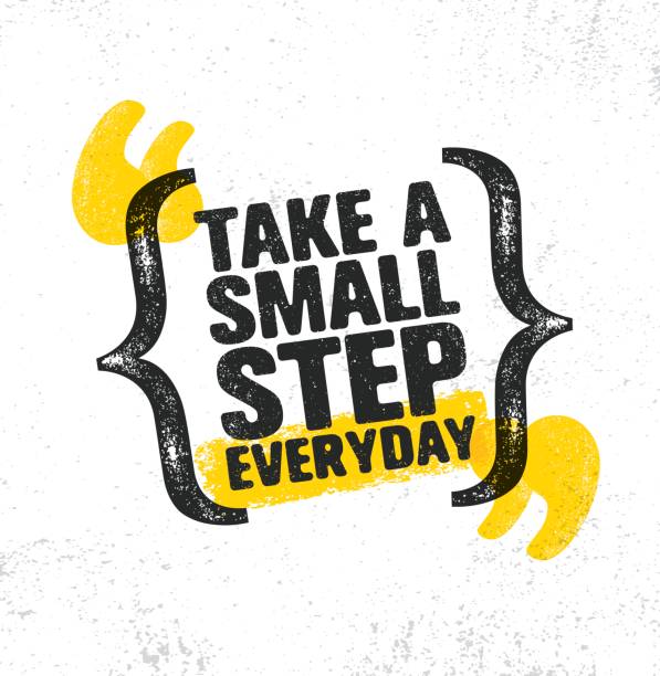 Take A Small Step Everyday. Inspiring Creative Motivation Quote Poster Template. Vector Typography Banner Design Concept vector art illustration