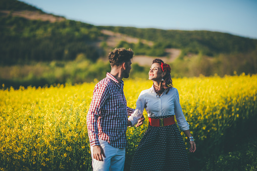 Romantic vintage couple