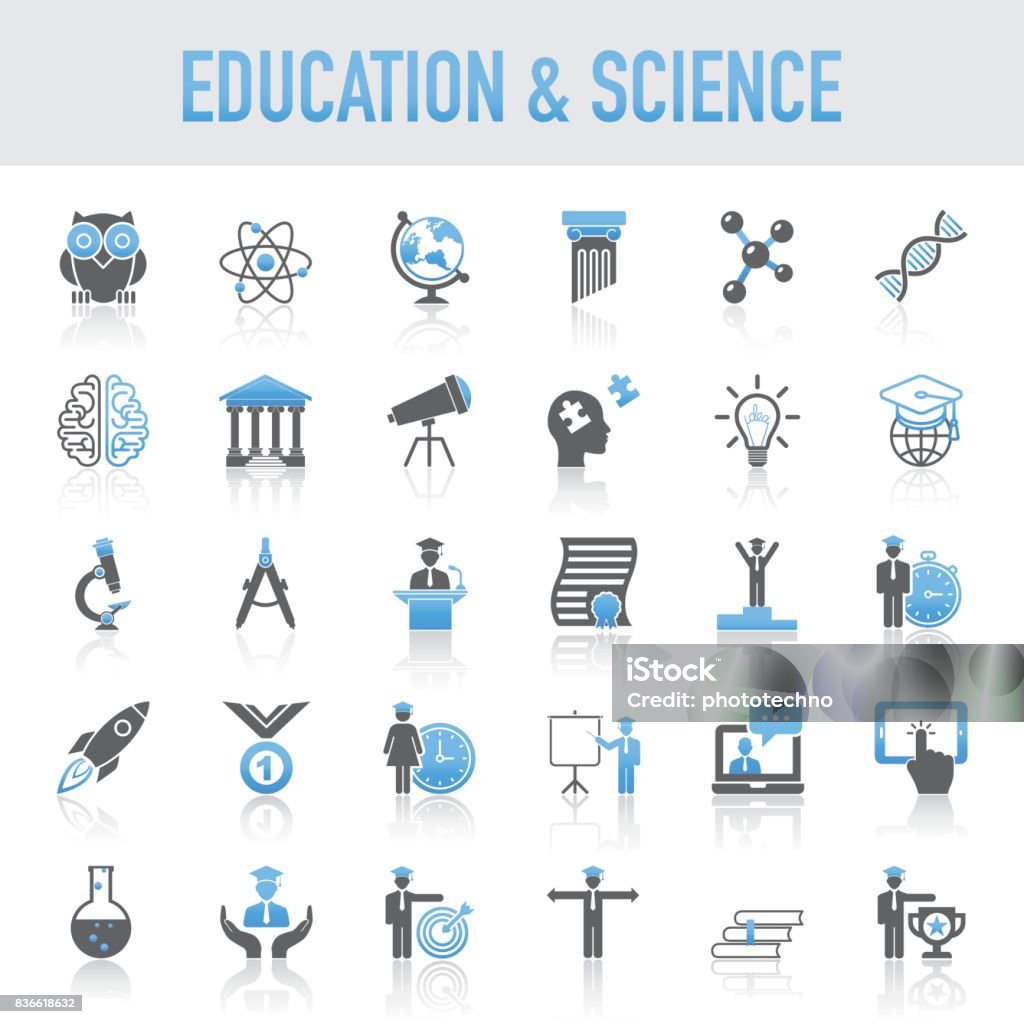 Modern Universal Education And Science Icons Set Icon Symbol stock vector