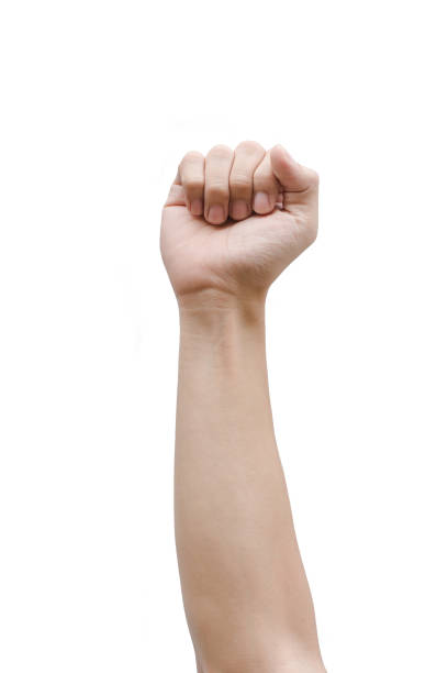 istock Man clenched fist, isolated on white with clipping path. 836622366
