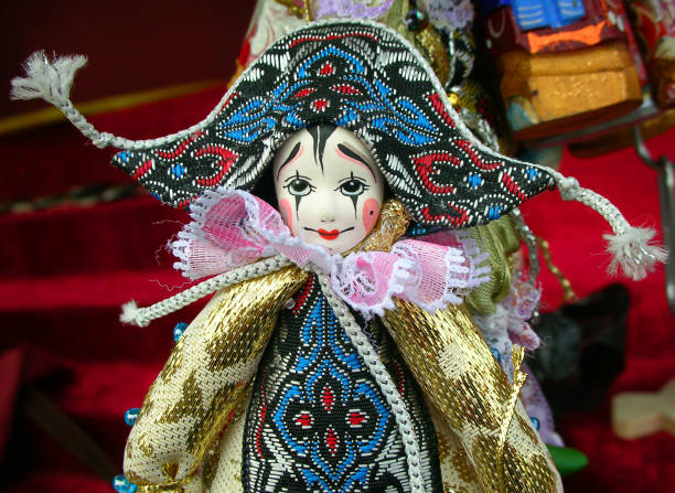 Pierrot Doll At A Souvenir Stall In Saint Petersburg Russia Stock