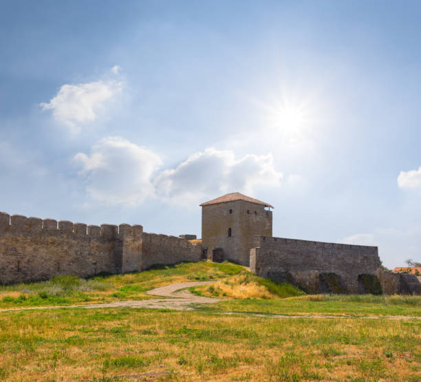 istock khotyn fortress view, Ukraine, old castle 836627894