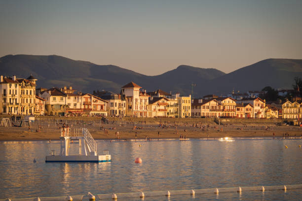 Saint Jean de Luz during a Summer sunset stock photo