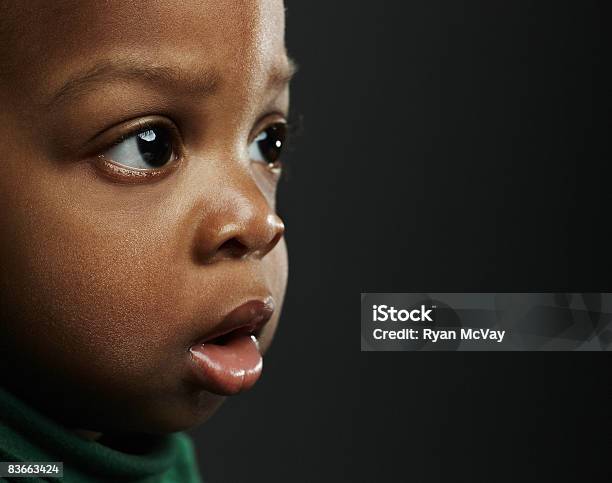 Portrait Of A 1 Year Old Boy Stock Photo - Download Image Now - African-American Ethnicity, Serious, 12-17 Months