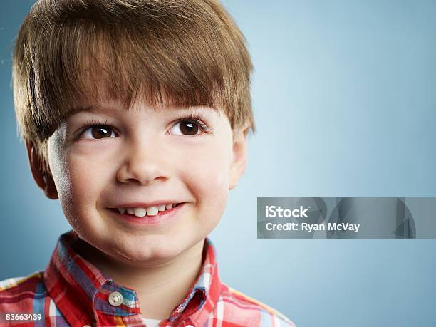 Portrait Of A Smiling 3 Year Old Boy Stock Photo - Download Image Now - Cute, Close-up, Portrait