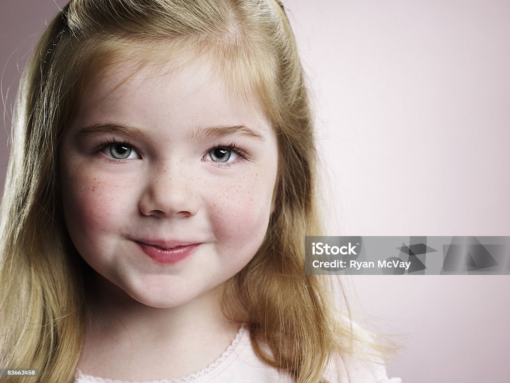 Portrait of a smiling 4 year old girl.  Portrait Stock Photo