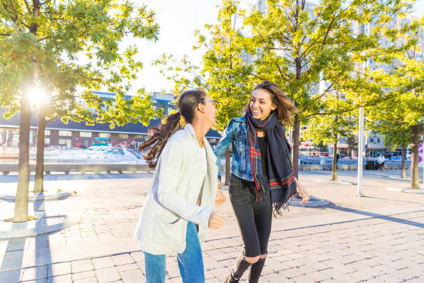 istock Best friends walking together and having fun in Toronto 836653098