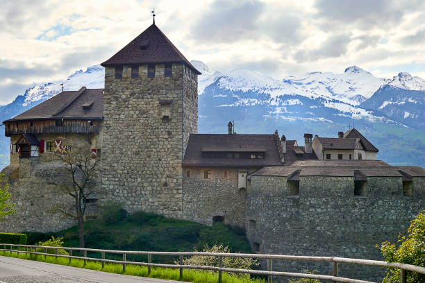 Vaduz, Liechtenstein - April 28, 2016: The Vaduz Castle in Liechtenstein. Principality of Liechtenstein is one of the world's smallest countries. It is located between Switzerland and Austria. its capital is Vaduz.