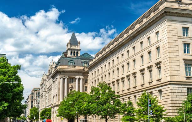 internal revenue service building a washington dc, usa - us treasury department foto e immagini stock