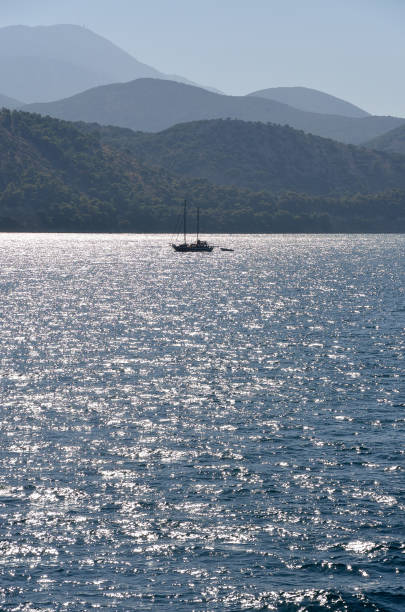 Three small uninhabited islands side by side in Fethiye, Turkey.