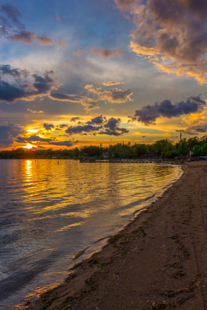 Pewaukee Lake Beach During Summer Sunset