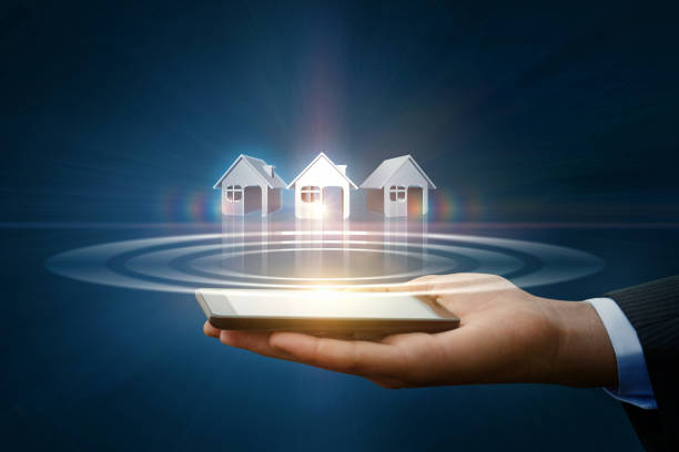 istock Businessman shows houses. 836662460