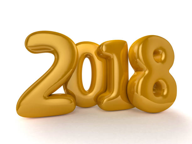 istock Toy balloons isolated on white background. Happy New Year 2018. 3D rendering 836666086