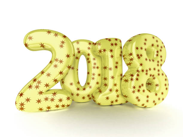 istock Toy balloons isolated on white background. Happy New Year 2018. 3D rendering 836666102