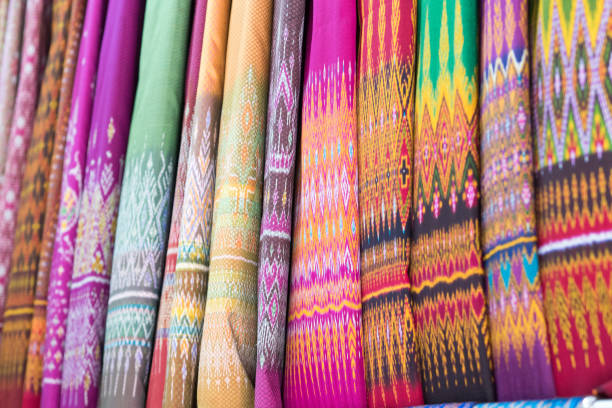 istock Beauty colorful Thai silk is produced from northeastern Thailand. 836672100