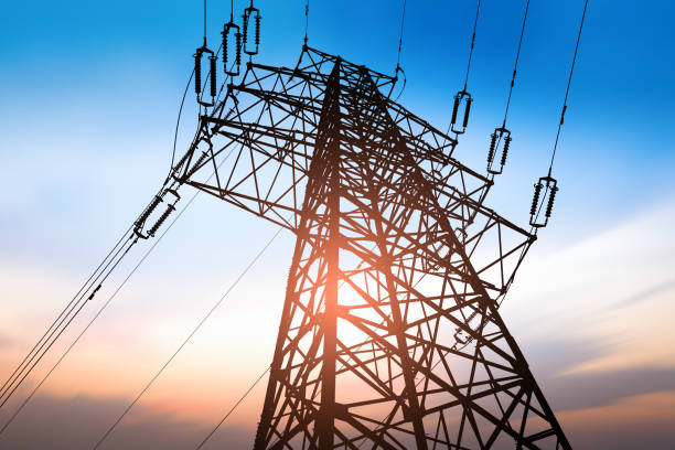 High voltage post or High voltage tower High voltage post or High voltage tower electricity substation photos stock pictures, royalty-free photos & images