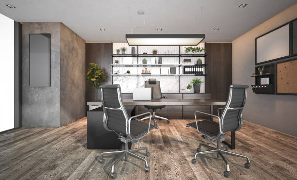 istock 3d rendering business meeting room on high rise office building 836677110