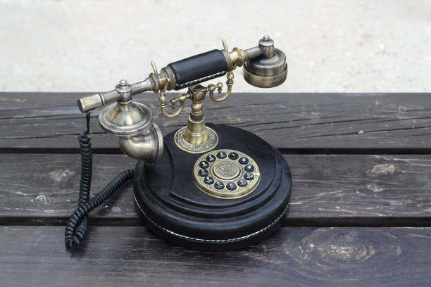 istock Vintage phone on planks 836692546