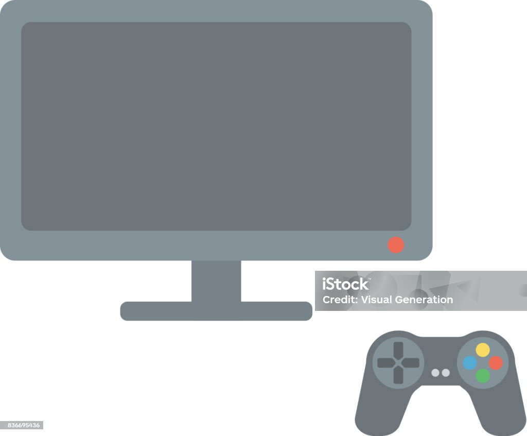 Game Controller And Screen Stock Illustration - Download Image Now ...
