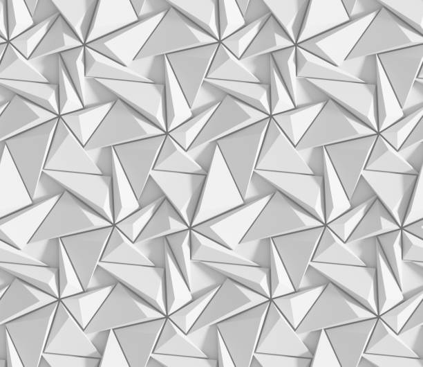 istock White shaded abstract geometric pattern. Origami paper style. 3D rendering background. 836695956