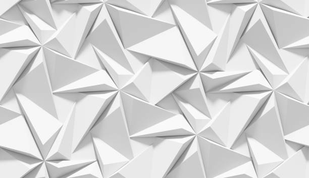 istock White shaded abstract geometric pattern. Origami paper style. 3D rendering background. 836696098