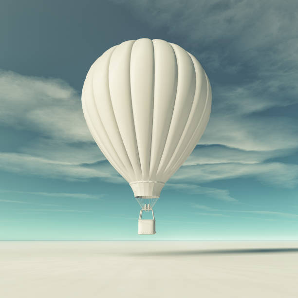 istock White hot air balloon flying 836698674