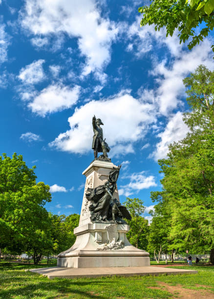 Statue of Major General Comte Jean de Rochambeau on Lafayette Square in Washington, D.C