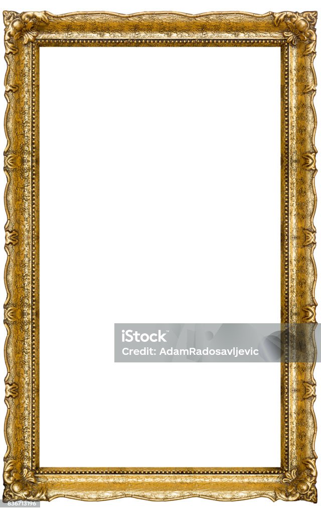 Old Gold Picture Frame Verry Big Old Gold picture frame, isolated on white - extra large file and quality - 90mpx Picture Frame Stock Photo