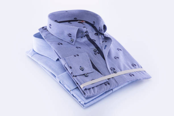 istock Two men's shirts folded on a white background. Isolated 836723204