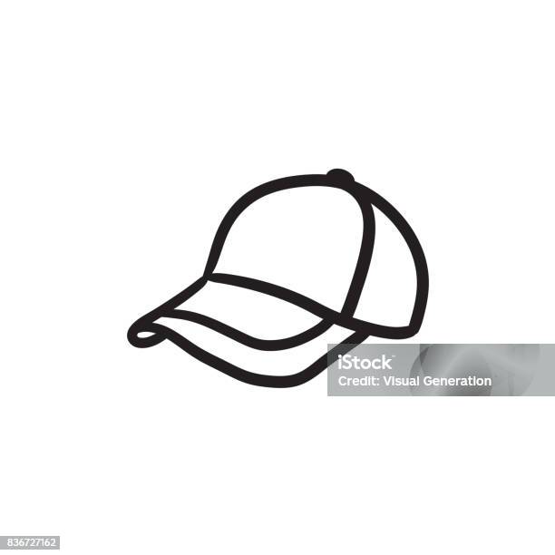 Baseball Hat Sketch Icon Stock Illustration - Download Image Now - Cap - Hat, Icon Symbol, Baseball Cap