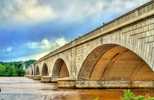 The Arlington Memorial Bridge across the Potomac River at Washington, D.C. United States