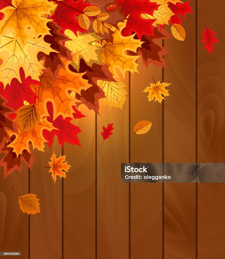 Abstract Fall Image Vector Abstract Vector Illustration Background With Falling Autumn Leav Stock ...