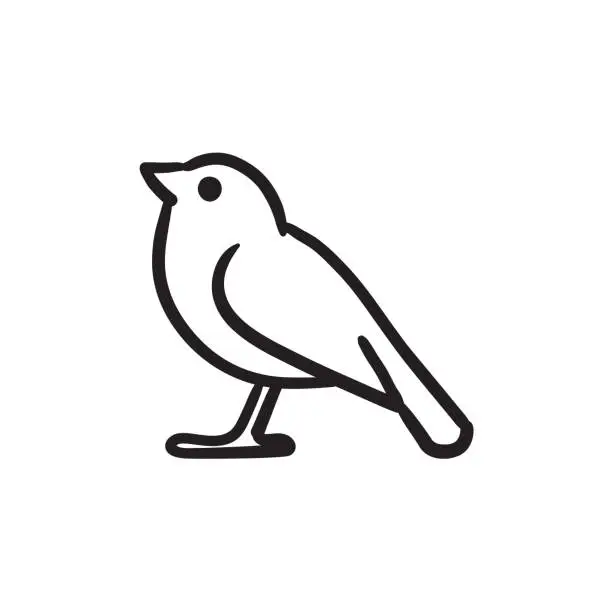 Vector illustration of Bird sketch icon