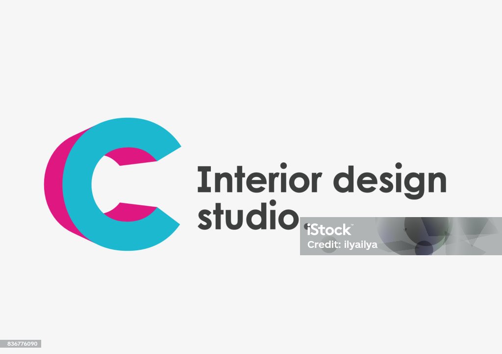 Interior design studio emblem. Letter C Interior design studio vector emblem. Letter C Letter C stock vector