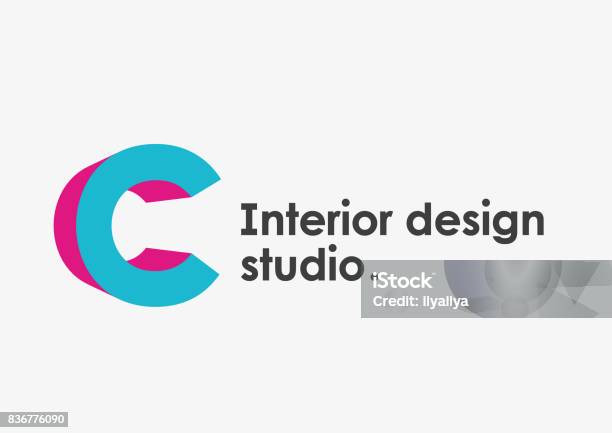 Interior Design Studio Emblem Letter C Stock Illustration - Download Image Now - Letter C, Logo, Three Dimensional