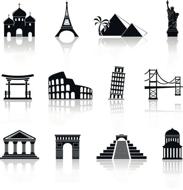 Vector illustration of Landmarks Icons