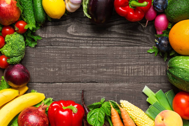 istock frame of fruits and vegetables 836782204