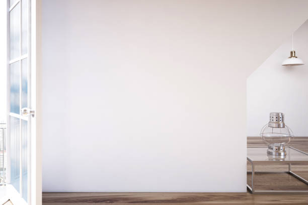 istock Empty room with an oil lamp, modern interior 836807034
