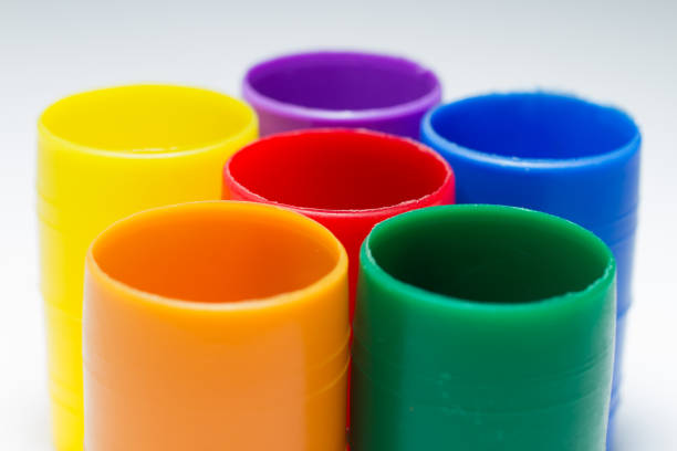 close-up of a colorful plastic tube